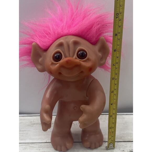 Vintage 1977 Thomas DAM Troll Doll 70’s 9” Figure PINK Hair Retro Denmark Toy - Picture 7 of 7